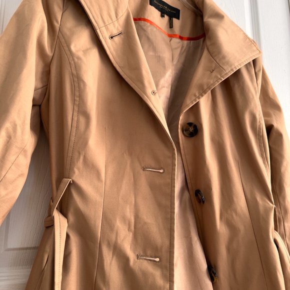 Donna Karan Women's Double-breasted Hooded Trench Coat - Picture 5 of 11